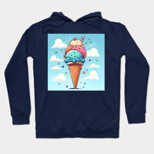 Rainbow Bubblegum Ice Cream Cone Hoodie